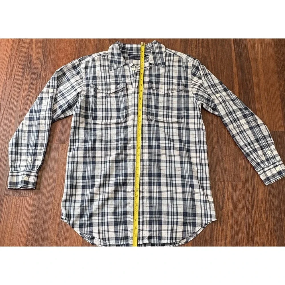 Ralph Lauren Sport Shirt Womens Size 8 Slim Fit Blue White Plaids Long Sleeve - Picture 7 of 15